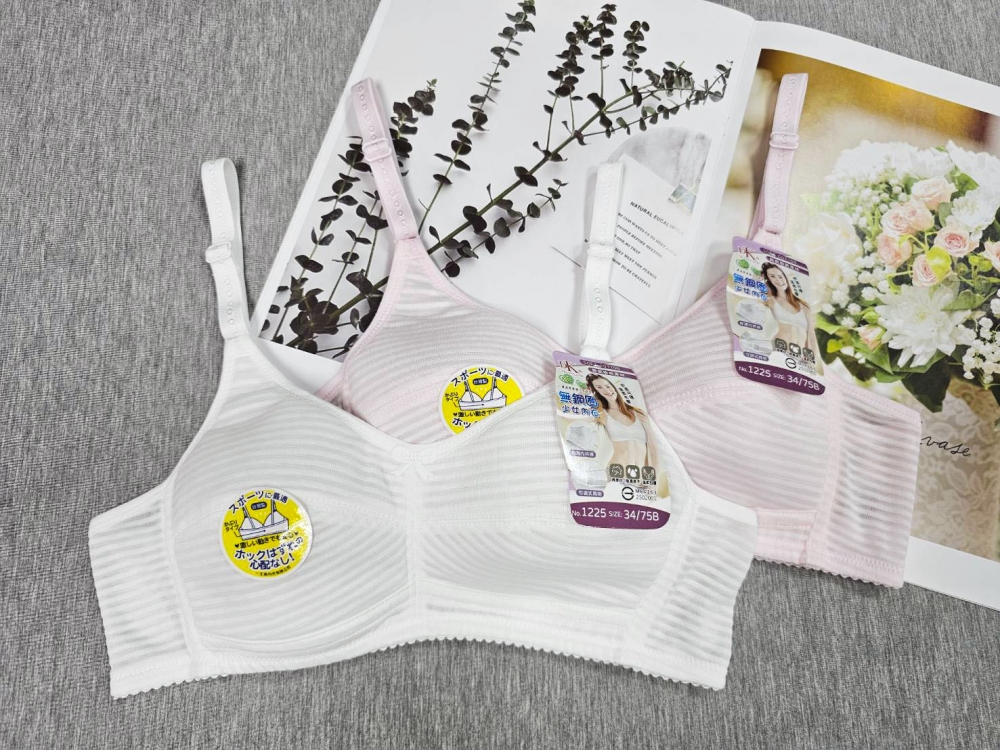 1225-超薄橫條女胸罩